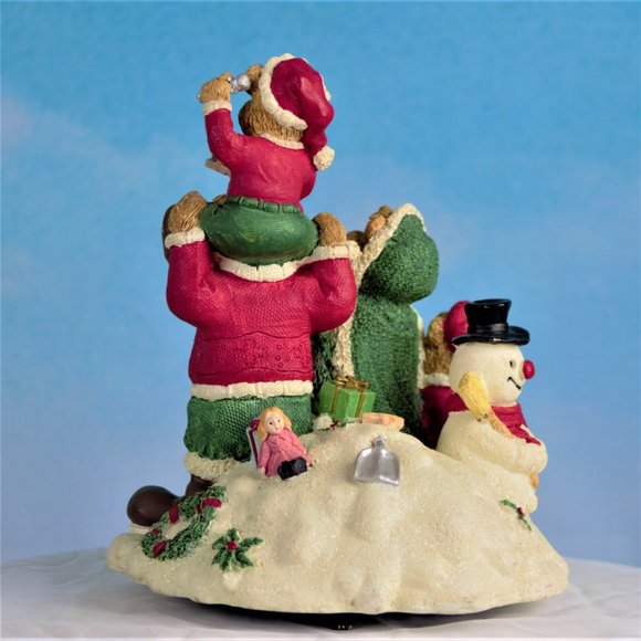 Bears Family Vintage Christmas Music Box - Picture 6 of 12